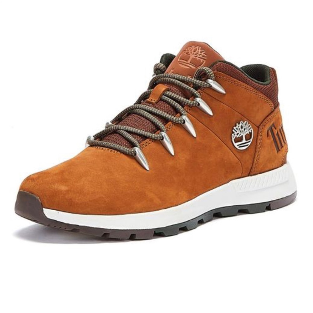 🆕 Timberland Men's Brown Sprint Trekker Nubuck Mid Rust Boots - Picture 2 of 6